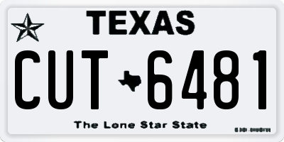 TX license plate CUT6481