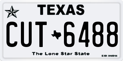 TX license plate CUT6488