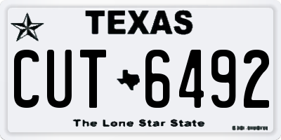 TX license plate CUT6492