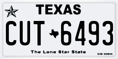 TX license plate CUT6493