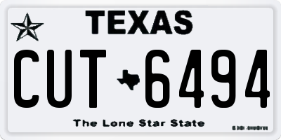 TX license plate CUT6494