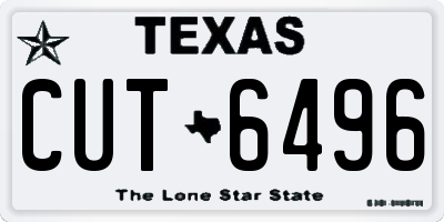 TX license plate CUT6496