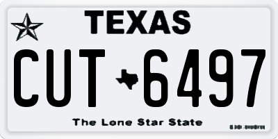 TX license plate CUT6497
