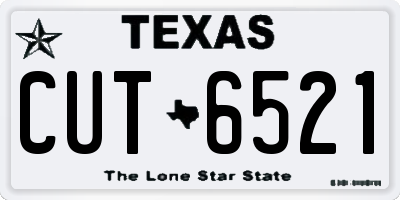TX license plate CUT6521