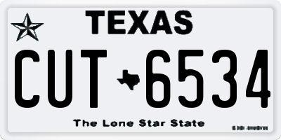 TX license plate CUT6534