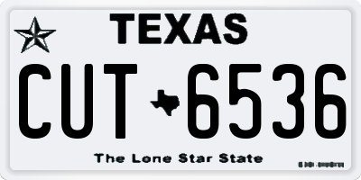 TX license plate CUT6536