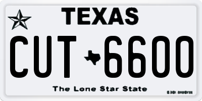 TX license plate CUT6600