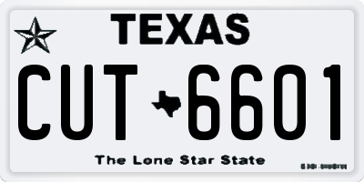 TX license plate CUT6601