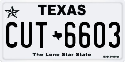 TX license plate CUT6603