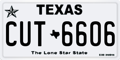 TX license plate CUT6606
