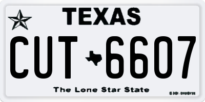 TX license plate CUT6607