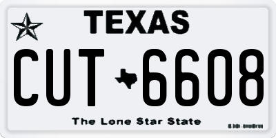 TX license plate CUT6608