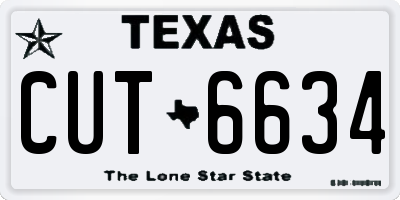 TX license plate CUT6634