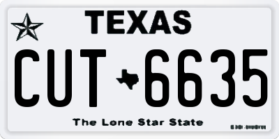 TX license plate CUT6635