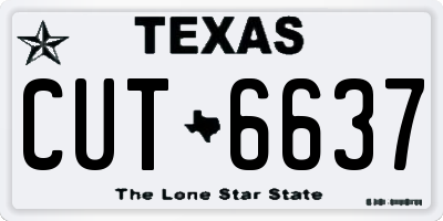 TX license plate CUT6637