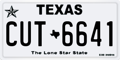 TX license plate CUT6641