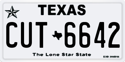 TX license plate CUT6642