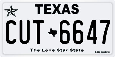 TX license plate CUT6647