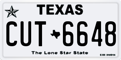 TX license plate CUT6648
