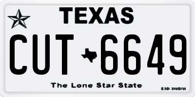 TX license plate CUT6649