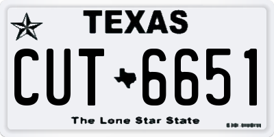 TX license plate CUT6651