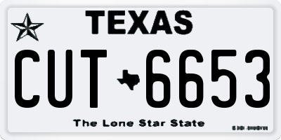 TX license plate CUT6653