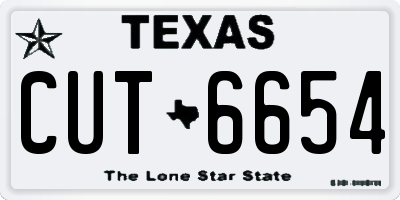 TX license plate CUT6654