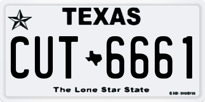 TX license plate CUT6661