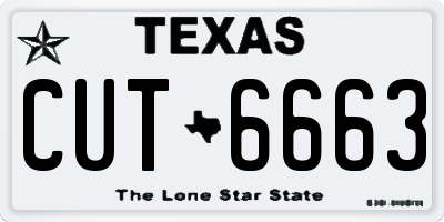 TX license plate CUT6663
