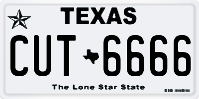 TX license plate CUT6666