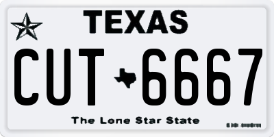 TX license plate CUT6667