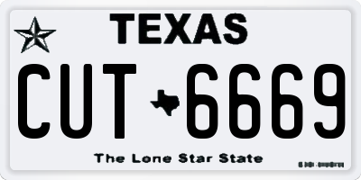 TX license plate CUT6669