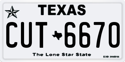 TX license plate CUT6670