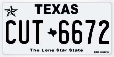 TX license plate CUT6672