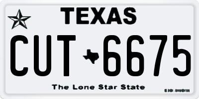 TX license plate CUT6675