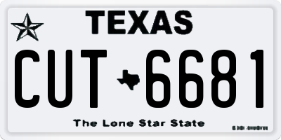 TX license plate CUT6681