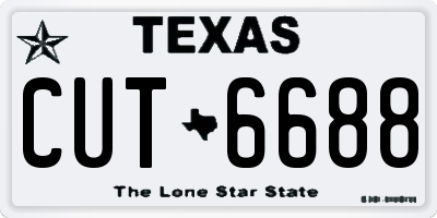 TX license plate CUT6688