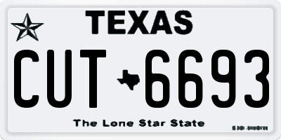 TX license plate CUT6693