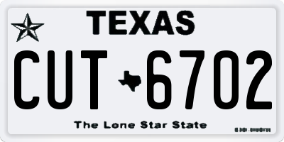TX license plate CUT6702