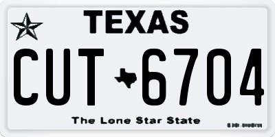 TX license plate CUT6704