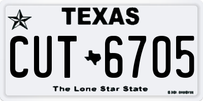 TX license plate CUT6705