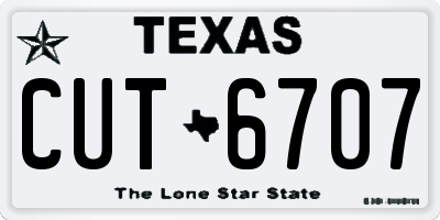 TX license plate CUT6707