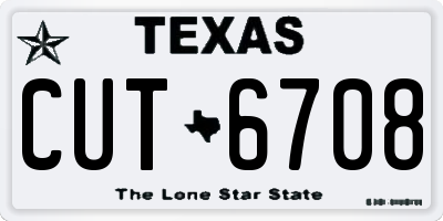 TX license plate CUT6708