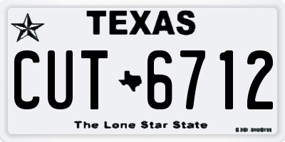 TX license plate CUT6712