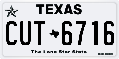 TX license plate CUT6716