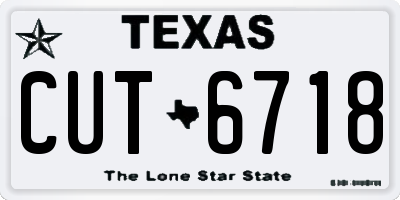 TX license plate CUT6718