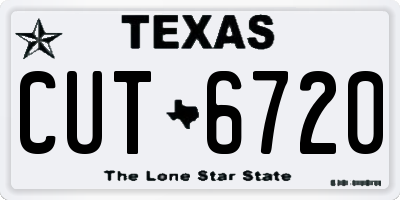TX license plate CUT6720