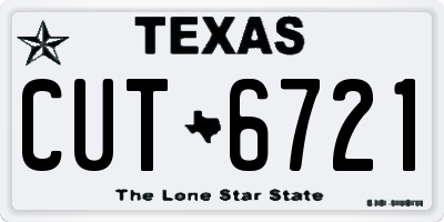 TX license plate CUT6721