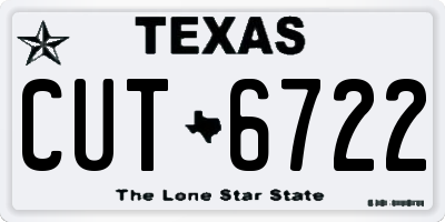 TX license plate CUT6722