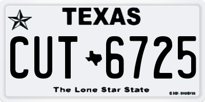 TX license plate CUT6725